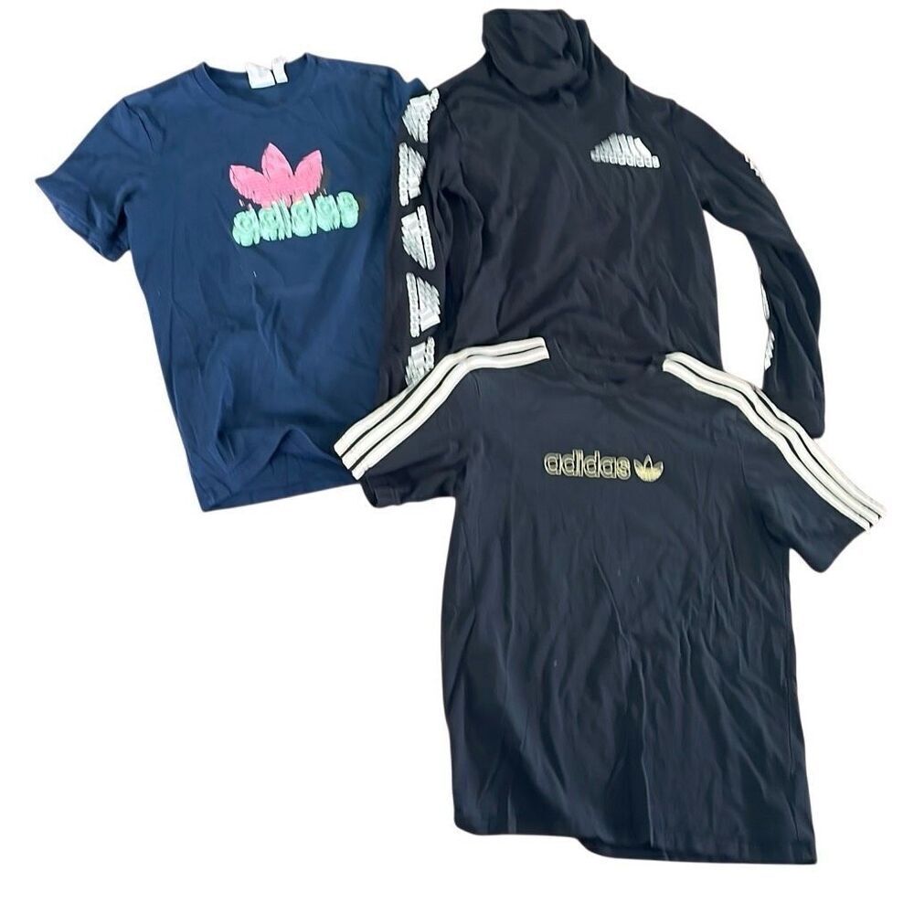 Adidas boys athletic bundle two tees one hoodie size large 14/16